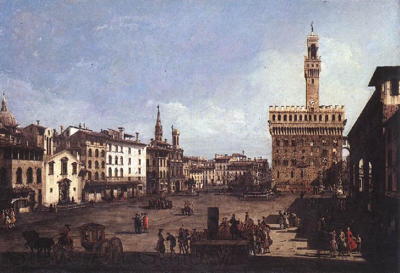 BELLOTTO, Bernardo The Piazza della Signoria in Florence Spain oil painting art